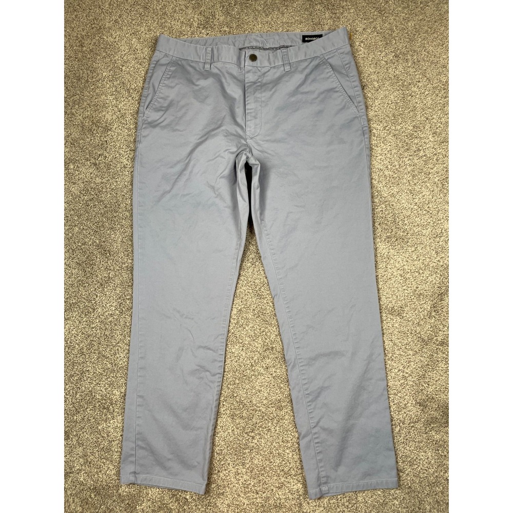 Bonobos Pants Mens 36 Gray Blue Slim Straight Leg Chino Sporty Athletic Preppy